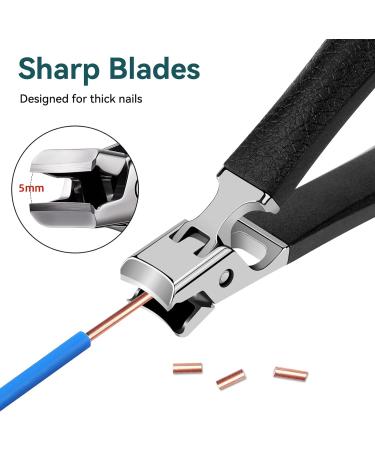 Professional Heavy Duty Nail Clippers for Thick Nails - Large Handle Toenail Clippers for Men and Women (Black) - Buy Online on GoSupps.com
