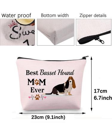 Stylish Basset Hound Mom Cosmetic Bag | Perfect Gift for Dog Lovers | International Shipping Available - Buy Online on GoSupps.com