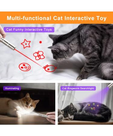 Q.K LED Pointer Cat Toy Red Kitten Dot Toys for Indoor Cats Adult Interactive USB Rechargeable Cat Teaser Wand with Classic Light and 5 Patterns Dog Cat Chaser Toys Pet Training Tool - Buy Online on GoSupps.com