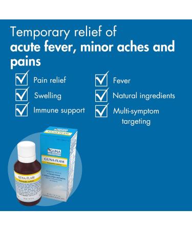 Guna Flam Homeopathic - Temporary Relief for Acute Fever Aches & Pains - 1 oz | Fast International Shipping - Buy Online on GoSupps.com