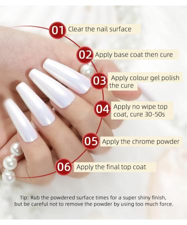 Chrome Nail Glitter Holographic Powder Set - Magic Mirror Finish for Nail Art Design - B-Pearl - Buy Online on GoSupps.com