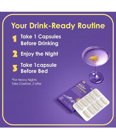 ROCKY MORNING Pre-Drinking Pills with High-Dose Milk Thistle Liver Support Pre Alcohol Prevention Vitamins for Energy and Tiredness for Women & Men Festival Camping Essentials 10 Capsules - Buy Online on GoSupps.com