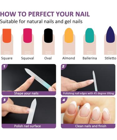 EAONE 20-Piece Glass Nail File Set - Double Sided Etched Filing Surface - Professional Manicure Nail Care - 10 Gradient Colors - Bulk Gift for Mothers Day - Buy Online on GoSupps.com