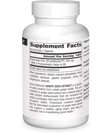 Source Naturals Proanthodyn Grape Seed Extract 100mg - Antioxidant Support, 120 Capsules - Buy Online on GoSupps.com