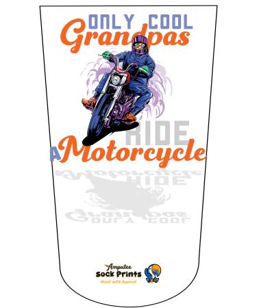 Heal with Appeal Amputee stump sock Only Cool Grandpas Ride a Motorcycle V1 3Ply stump sock