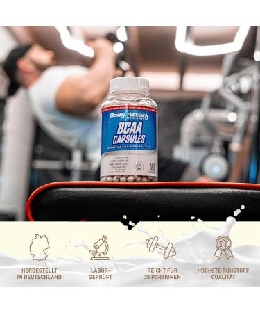 Body Attack BCAA Capsules 180 - High-Dose 6000mg BCAA 2:1:1 Ratio Vitamin B6 - Best for Muscle Recovery in Germany - Buy Online on GoSupps.com