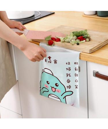 Mobile Disposable Garbage Bags Portable Adhesive Garbage Bags Household Kitchen Disposable Plastic Bags 15 / Bag Pinkcartoon(15PCS/Bag) - Buy Online on GoSupps.com