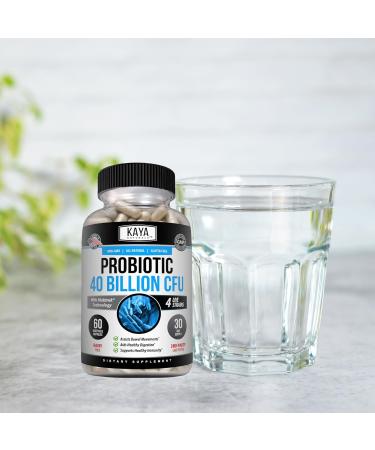 Kaya Naturals Probiotic 40 Billion CFU - Probiotics for Women Probiotics for Men and Adults Natural - Gut Health & Immune Support Supplement - Provides Digestive Support - 60 Vegetable Capsules 60 Count (Pack of 1) - Buy Online on GoSupps.com