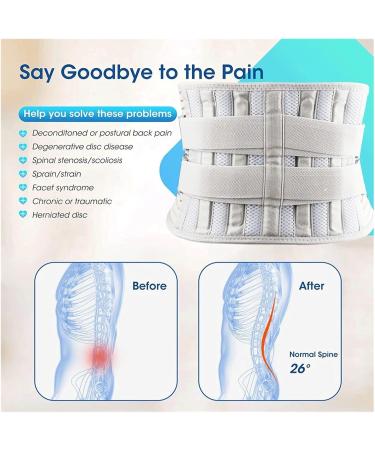 CSCDD Back Brace for Men Women Lower Back with 6 Stays Adjustable Back Support Belt for Work Anti-Skid Lumbar Support(X-Large) Grey X-Large - Buy Online on GoSupps.com