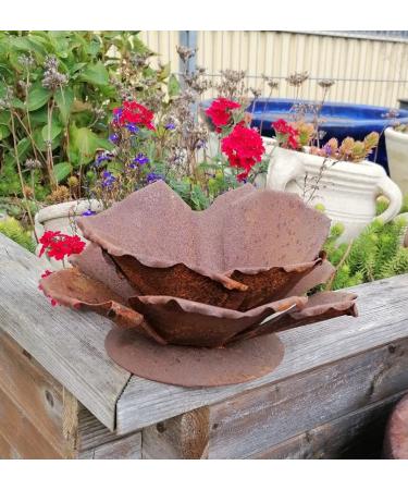 Flower approx. 30 cm made of metal in rust rust decoration for garden and home dandelion flower