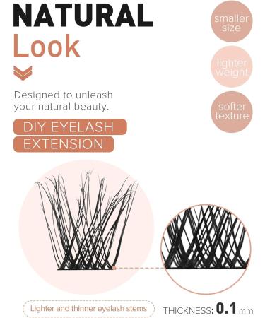 Onlyall Lash Clusters DIY Eyelash Extensions - Natural Look Individual Strip Lashes CSJ-139 (10MM) - Buy Online on GoSupps.com