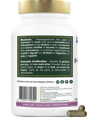 Harpagophytum ORGANIC Extra Strong | 3000mg per day 2.7% Harpagosides | Joints Tendons Mobility | Devil's Claws | 60 Vegan Capsules | Top Quality - Buy Online on GoSupps.com