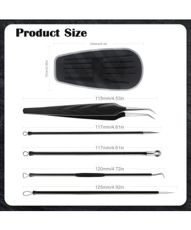 FVION Blackhead and Acne Extractor Kit Professional Pimple Popper Tool Kit Acne Tweezers and Blackhead Remover Tools for Face 5 PCS Extractor Pimple Popping Tools - Green - Buy Online on GoSupps.com