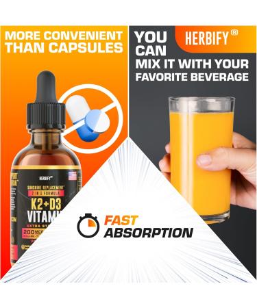 HERBIFY Bundle - Lions Mane Drops & K2 and D3 Drops - Brain Support & Bone Strength - Buy Online on GoSupps.com