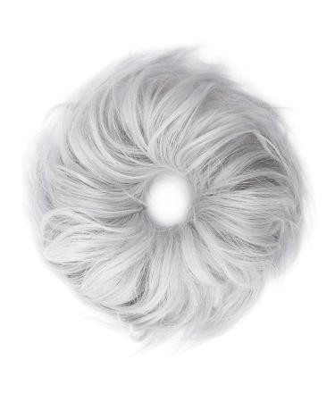 XXL Hair Part Extensions Bun Tie - Smooth Updos for Women - 45g Silver Gray - International Shipping Available - Buy Online on GoSupps.com