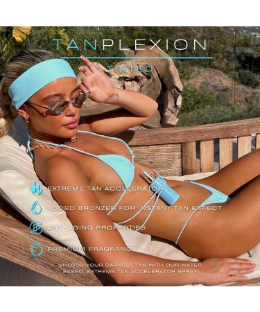 Rose & Caramel Tanplexion Tanning Accelerator Sun Bed & Outdoor Sun Enhancer Carrot Oil Vitamin A Premium scent (Tinted - DHA) - Buy Online on GoSupps.com