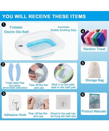 YYYSTZ Electric Sitz Bath for Hemorrhoids & Postpartum Care - Collapsible Hip Bath Basin in Blue - Buy Online on GoSupps.com
