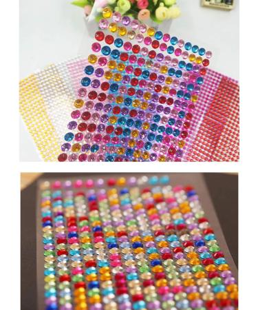 4032 Pieces 6mm Colorful Bling Rhinestone Sticker Sheet - Self Adhesive Gems for Scrapbooking, DIY Crafts & Wedding D cor - Buy Online on GoSupps.com