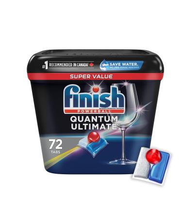Finish Power Ball Quantum Ultimate Dishwasher Detergent Tabs Scrubs Degreases Shines Ultimate Clean & Sine 1st time everytime 72 Tabs Fresh 72 count (Pack of 1) Dishwasher Detergent