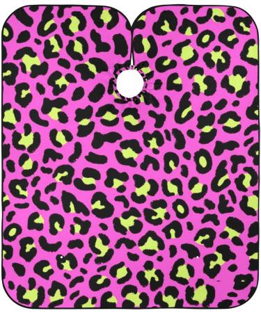 Waterproof Pink Yellow Leopard Print Barber Cape | Unisex Hair Cutting Bib for Men & Women - Buy Online on GoSupps.com