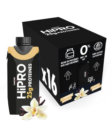 HiPRO Danone HiPRO Protein Drink - Vanilla - 16 x 330ml - High in Protein No Added Sugars Lactose Free