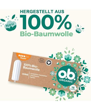 Buy o.b. Organic Tampons - 100% Organic Cotton Medium to Strong Days (2 Packs) | Natural Protection - Buy Online on GoSupps.com