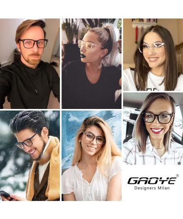 Gaoye Blue Light Blocking Reading Glasses 3-Pack for Women Men - Anti UV Ray Computer Readers Square Nerd Eyeglasses G1 Matte Black & Leopard & Transparent - 0.0x - Buy Online on GoSupps.com