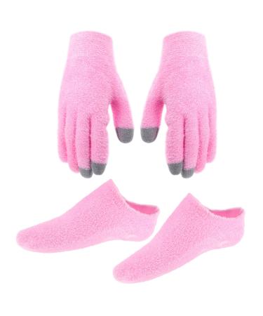 PATKAW 1 Set Gloves and Foot Mask Set Socks Women Gloves Mittens Overnight Moisturizing Gloves Moisturizing Hand Gloves Soft Moisturizing Gloves Touch Screen Pink Hand Mask Fabric Miss