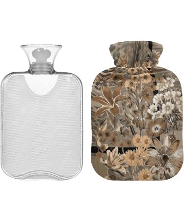 NAANLE 2L Hot Water Bottle with Cover - Flower Leopard Print | Relief for Back Pain Hand & Foot Warmer Neck Warmth Cold Therapy | International Shipping - Buy Online on GoSupps.com