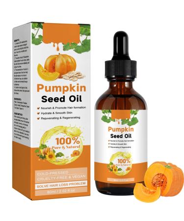 Pumpkin Seed Oil for Hair - Pumpkin Seed Oil - 100% Pure Pumpkin Seed Oil Cold Pressed for Skin Face Hair Care Eyebrow and Eyelash - Repairing Dry Damaged Hair - 60ml (2)