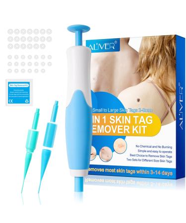 Skin day distant car Skin Tag-Remover kit 2-in-1-hand warts remove kit skin day removal patch safe and painless 2-8 mm tapes with 20 big day bands 20 small day bands.blue