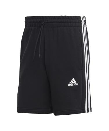 adidas Male Adult Shorts (1/2) Essentials French Terry 3-Stripes Shorts L Black