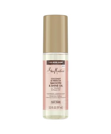 Shea Moisture Smooth & Shine Oil Coconut & Hibiscus for Lightweight Luminous Shine 3.3 oz Hair Styling Agent