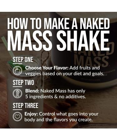 Vanilla Naked Mass 8lb - All Natural Weight Gainer Protein Powder | GMO, Gluten & Soy Free | 1260 Calories | 11 Servings - Buy Online on GoSupps.com