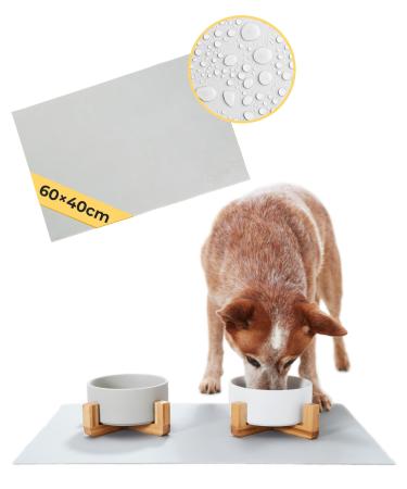 Piupet bowl pad for cats & dog I 60x40cm i waterproof i silicone surface i bowl pad dog i bowl pad cats i food base underlay
