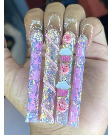 Yimart 500pcs No C Curve XXXL Square Straight False Nail Tips Half Cover - Clear/Natural Long Fake Nails - Buy Online on GoSupps.com