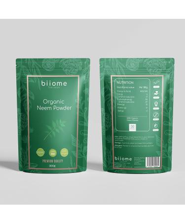 Biiome Premium Neem Leaves Powder - 100% Pure & Organic for Skin, Hair & Immunity | Detox & Dandruff Control - Buy Online on GoSupps.com