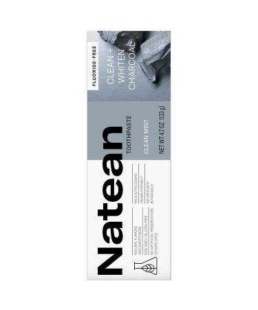 Natean Clean + Whiten Charcoal Toothpaste - Fluoride Free Clean Mint 4.7 Oz - Buy Online on GoSupps.com