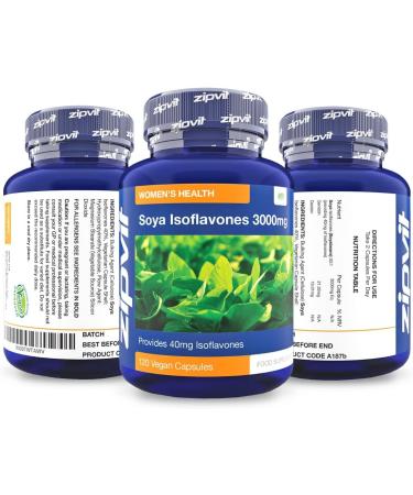Soya Isoflavones 3000mg | 6000mg Daily Dose | 120 Vegan Capsules - 2 Months Supply - Buy Online on GoSupps.com