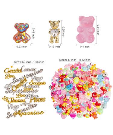 LYroo 3D Nail Charms - 250 PCS Twelve Constellation Bear Resin Charm Set for Acrylic Nails - Buy Online on GoSupps.com