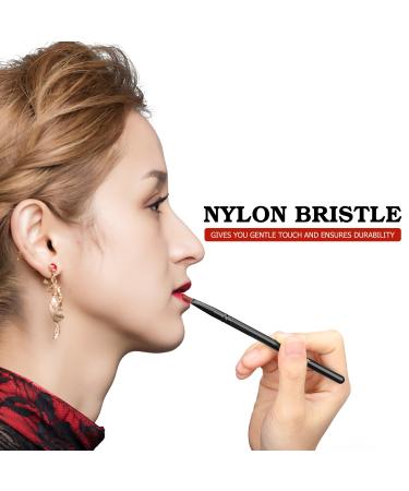 Luxspire Lip Brush Set 2 Professional Makeup Brushes for Eyeshadow Liner & Lip Gloss Art Fiber Black Perfect for Contour & Beauty - Buy Online on GoSupps.com