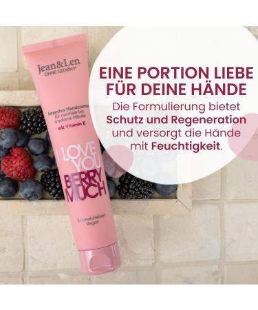  Jean & Len Jean & Len I Love You Berry Much Hand Cream for normal to dry hands moisturizes hands absorbs quickly vegan hand care paraben and silicone free 75 ml - Buy Online on GoSupps.com