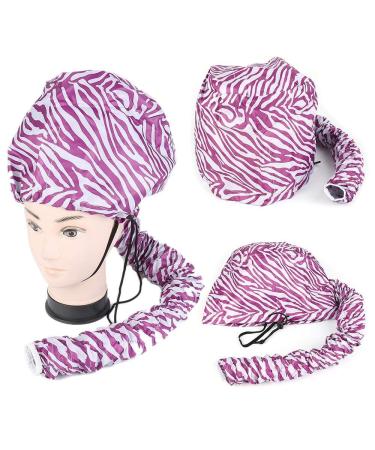 Locsanity Dreadlock Loose Natural Hair Bonnet Dryer Attachment Quick Drying Cap - Black or Purple (Purple Animal)