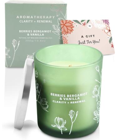 Berries Bergamot Vanilla Candle - Luxurious Soy Wood Wick Aromatherapy - Highly Scented Fruity Citrus Candle for Home - Relaxing Gift for Women & Men - Buy Online on GoSupps.com