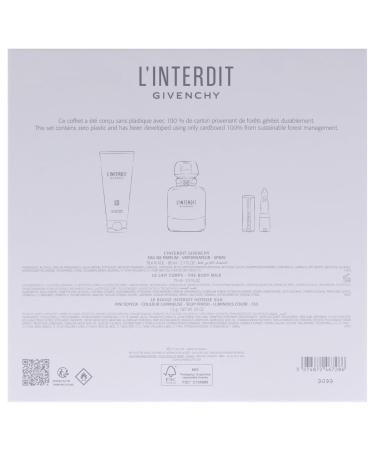 Givenchy LInterdit for Women - 3 Pc Gift Set 2.7oz EDP Spray 2.5oz Body Milk 0.05oz Lipstick - Buy Online on GoSupps.com
