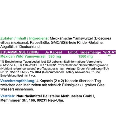 Buy Mexican Wild Yam Root Capsules - 120 Natural Supplements for Menstruation & Hormonal Balance | Pure Nature - Buy Online on GoSupps.com