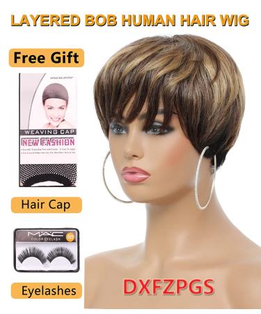 Short Pixie Bob Wig for Black Women in 3 Colors | Human Hair Layered Cut with Bangs - Buy Online on GoSupps.com