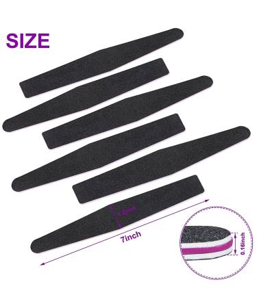 12pcs Jumbo Size Nail File 100/180 Grit - Double Sided Professional Manicure Tools for Acrylic and Natural Nails - Black Color - Buy Online on GoSupps.com