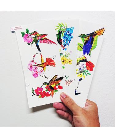 Large Hummingbird Temporary Tattoos - Realistic Body Stickers for Women - 3 Sheet Set (9 Pieces) - Buy Online on GoSupps.com