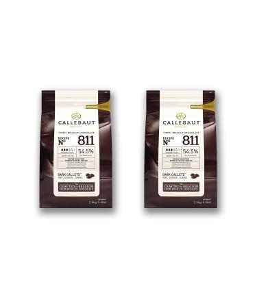 Callebaut Couverture Cacao Dark Baking Belgian Semisweet Chocolate Callets 2 pack. 54.5% Cacao. Recipe N811. (5.5 Lbs x 2 5 kg) 5.5 Pound (Pack of 2)